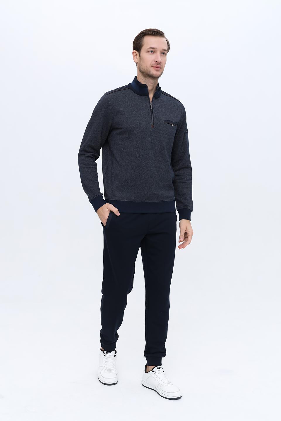 Джемпер Bugatti с молнией синий