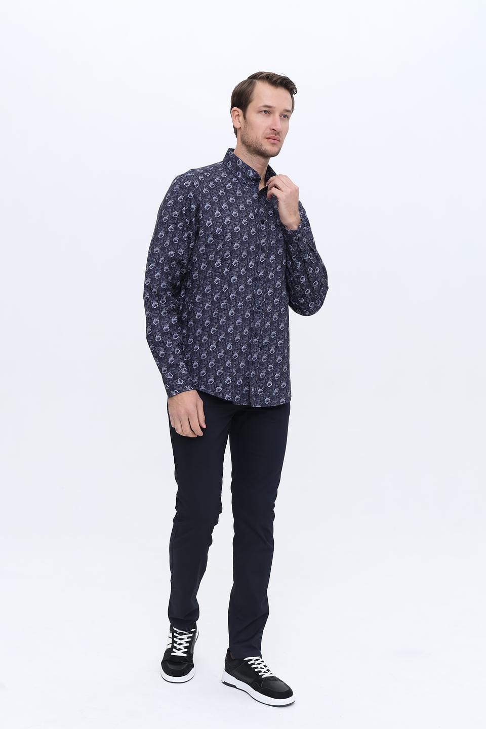 Рубашка Casa Moda с принтом, синяя