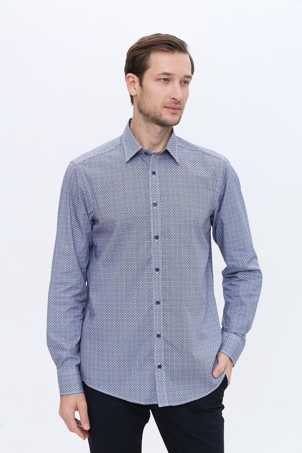 Рубашка Casa Moda с принтом голубой