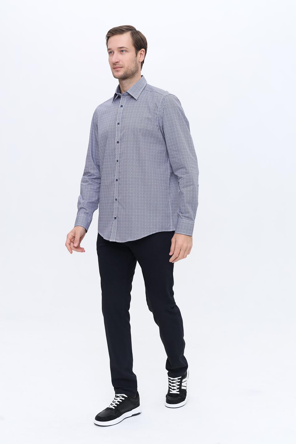 Рубашка Casa Moda с принтом голубой