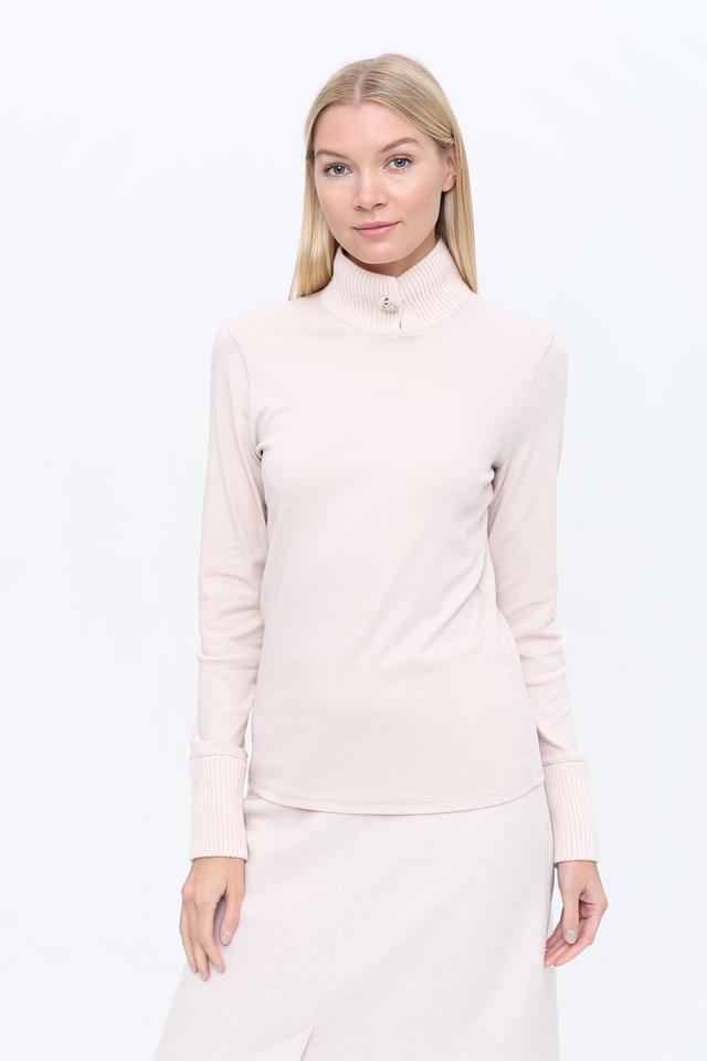 Пуловер Marc Cain с горлом бежевый