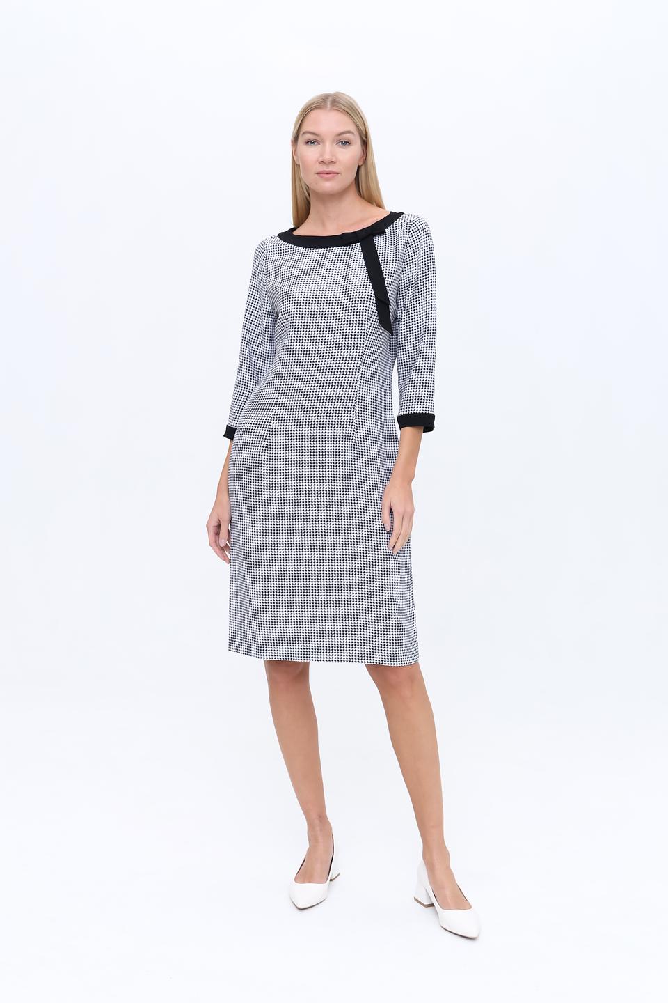 Платье Marc Cain в клетку с бантом