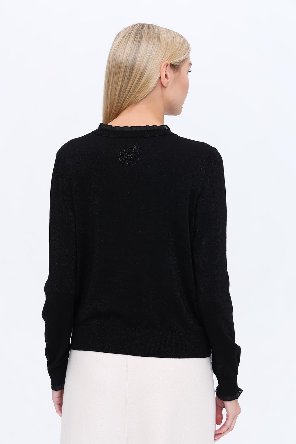 Жакет Marc Cain с вышивкой чёрный