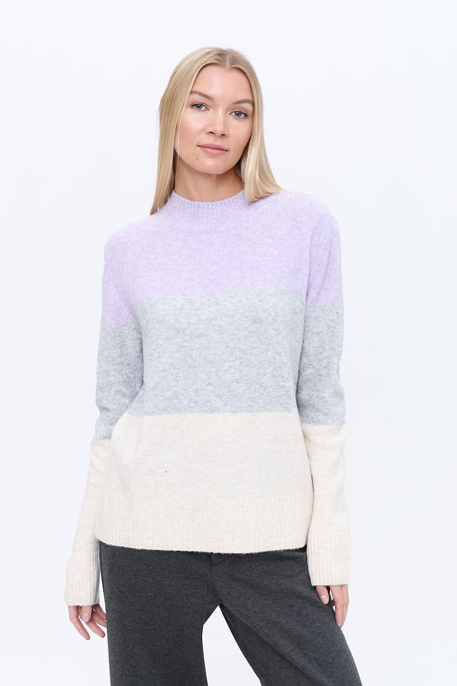 Пуловер Tom Tailor denim блочный лавандовый