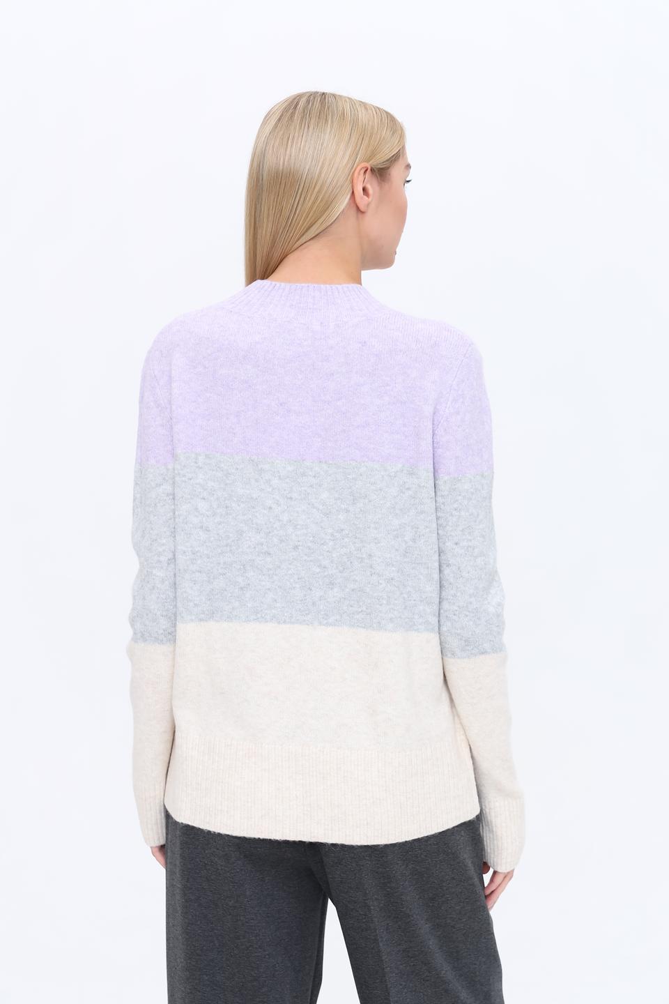 Пуловер Tom Tailor denim блочный лавандовый