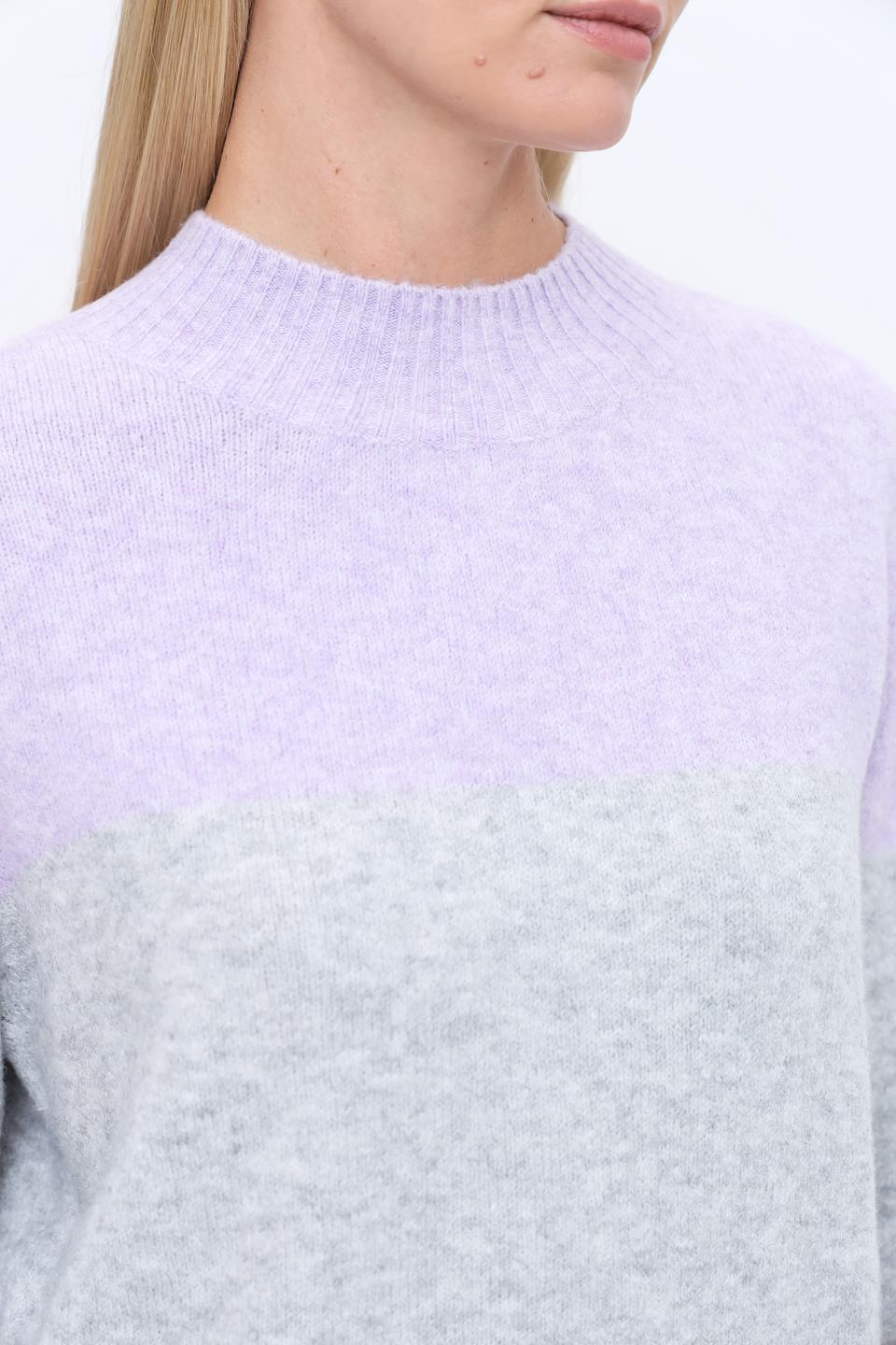 Пуловер Tom Tailor denim блочный лавандовый