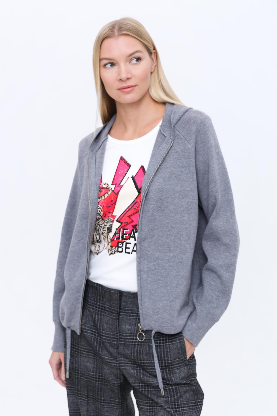 Толстовка Broadway серая на молнии