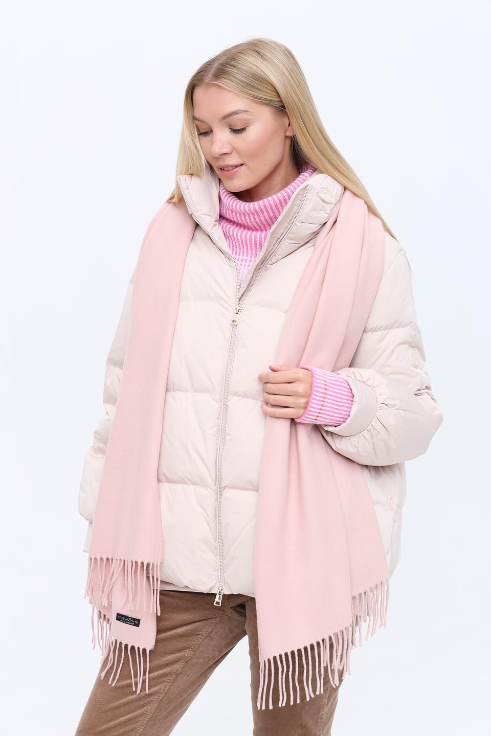 Шарф Fraas пудрово-розовый с бахромой