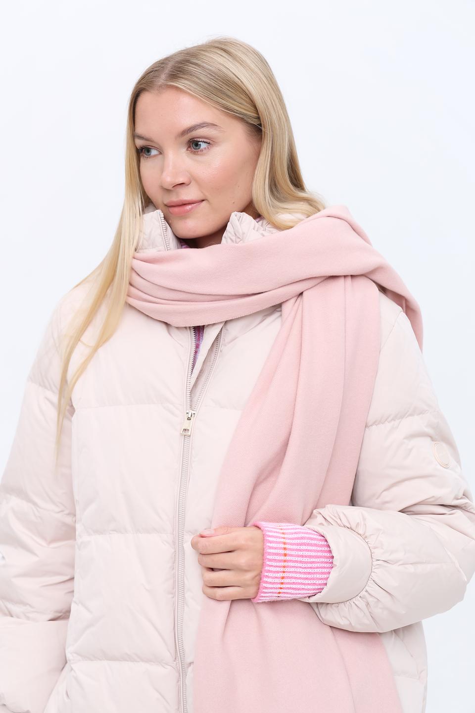 Шарф Fraas пудрово-розовый с бахромой