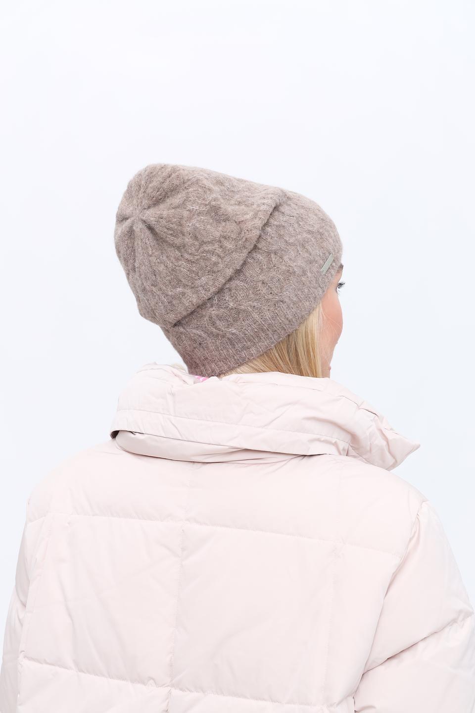 Шапка Seeberger вязаная бежевая