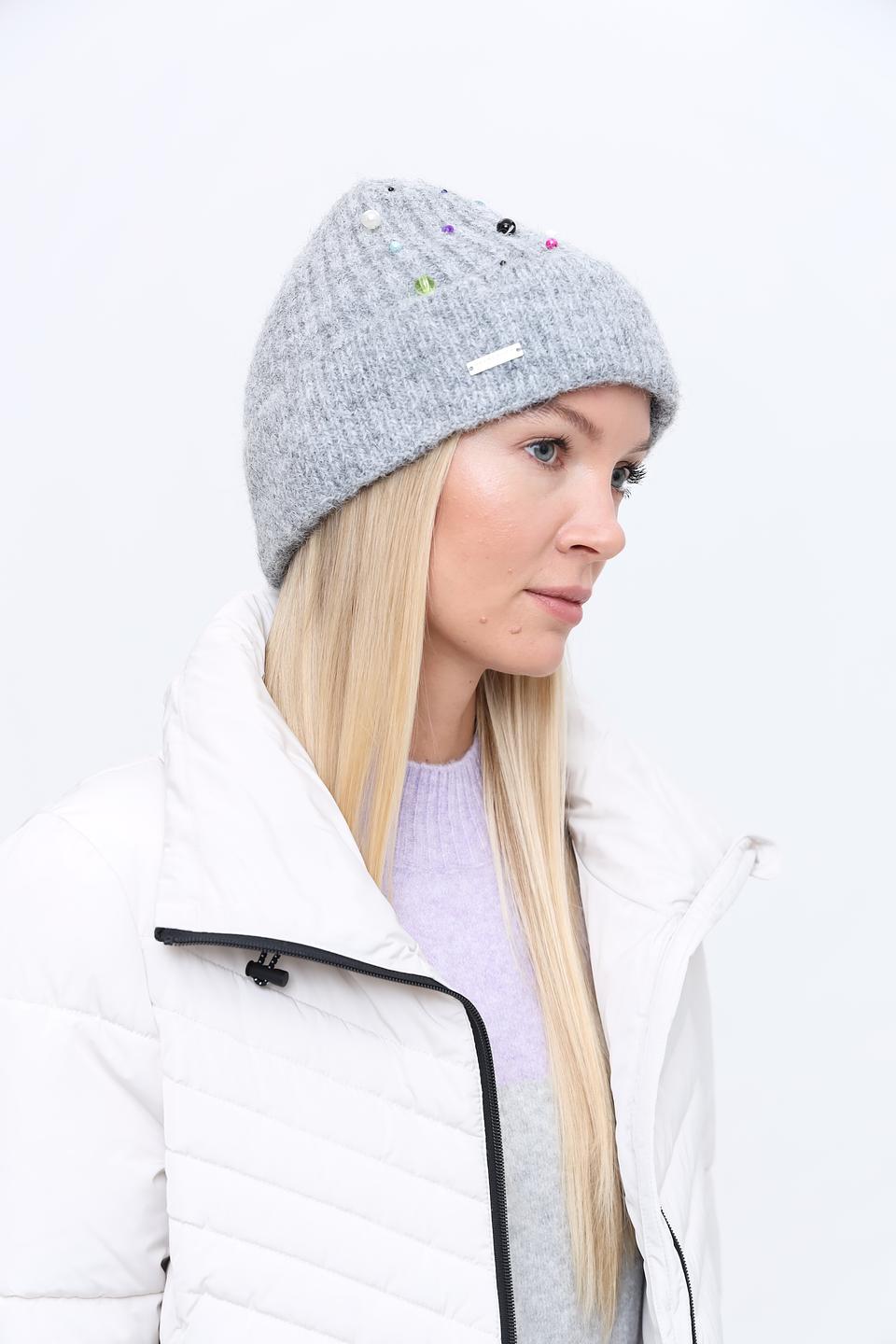 Шапка Seeberger серая с декором