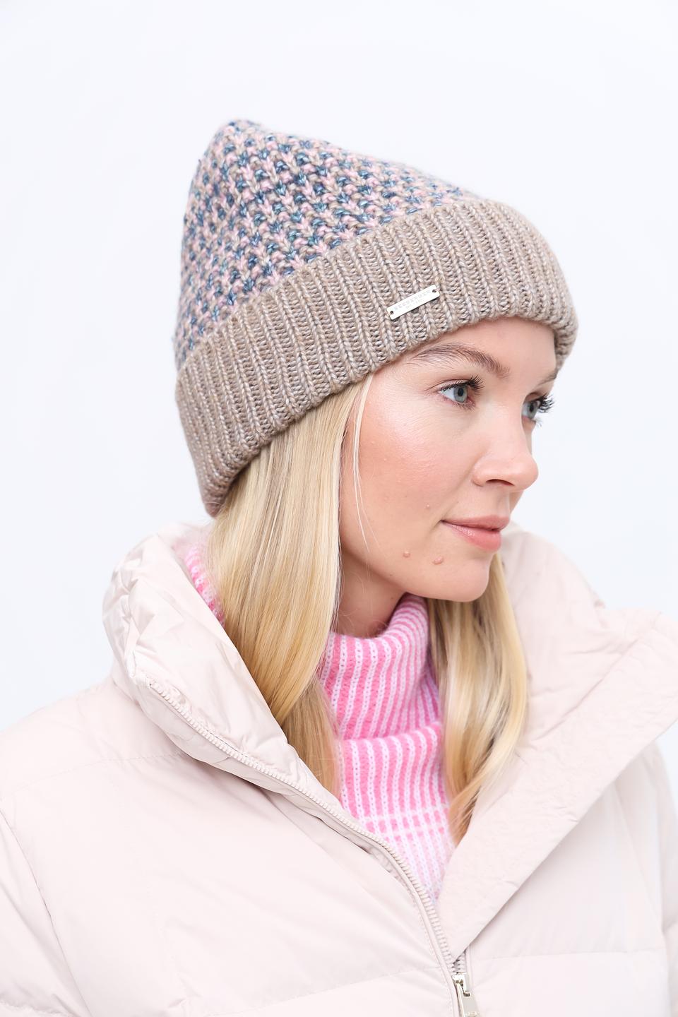 Шапка Seeberger вязаная бежевая