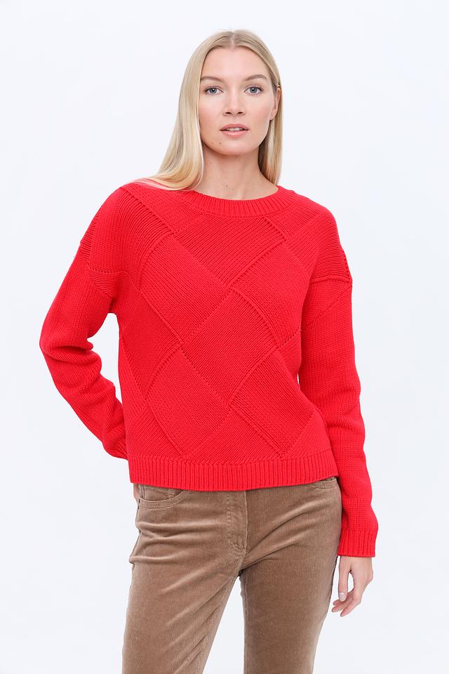Пуловер Oui красный с узором