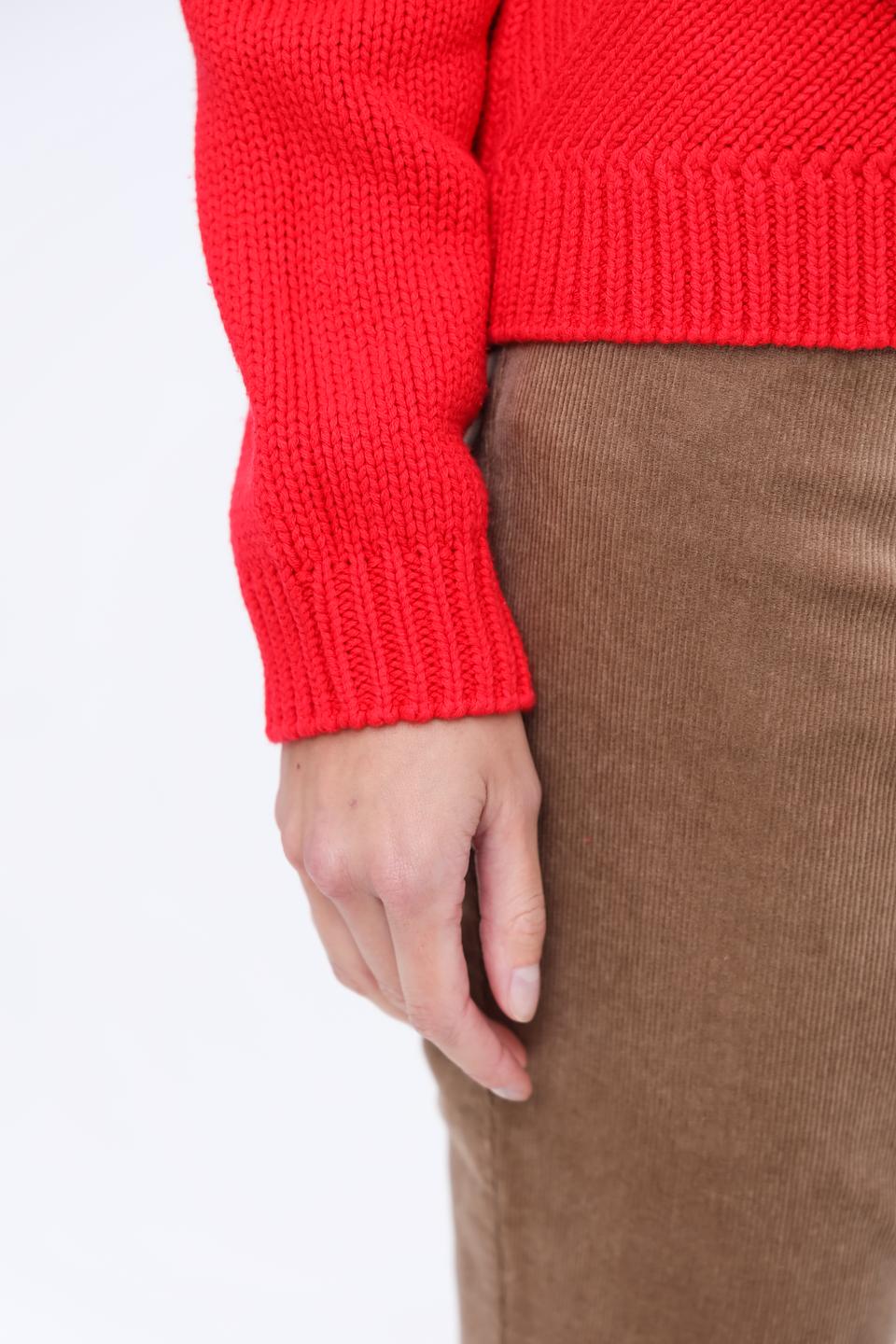 Пуловер Oui красный с узором