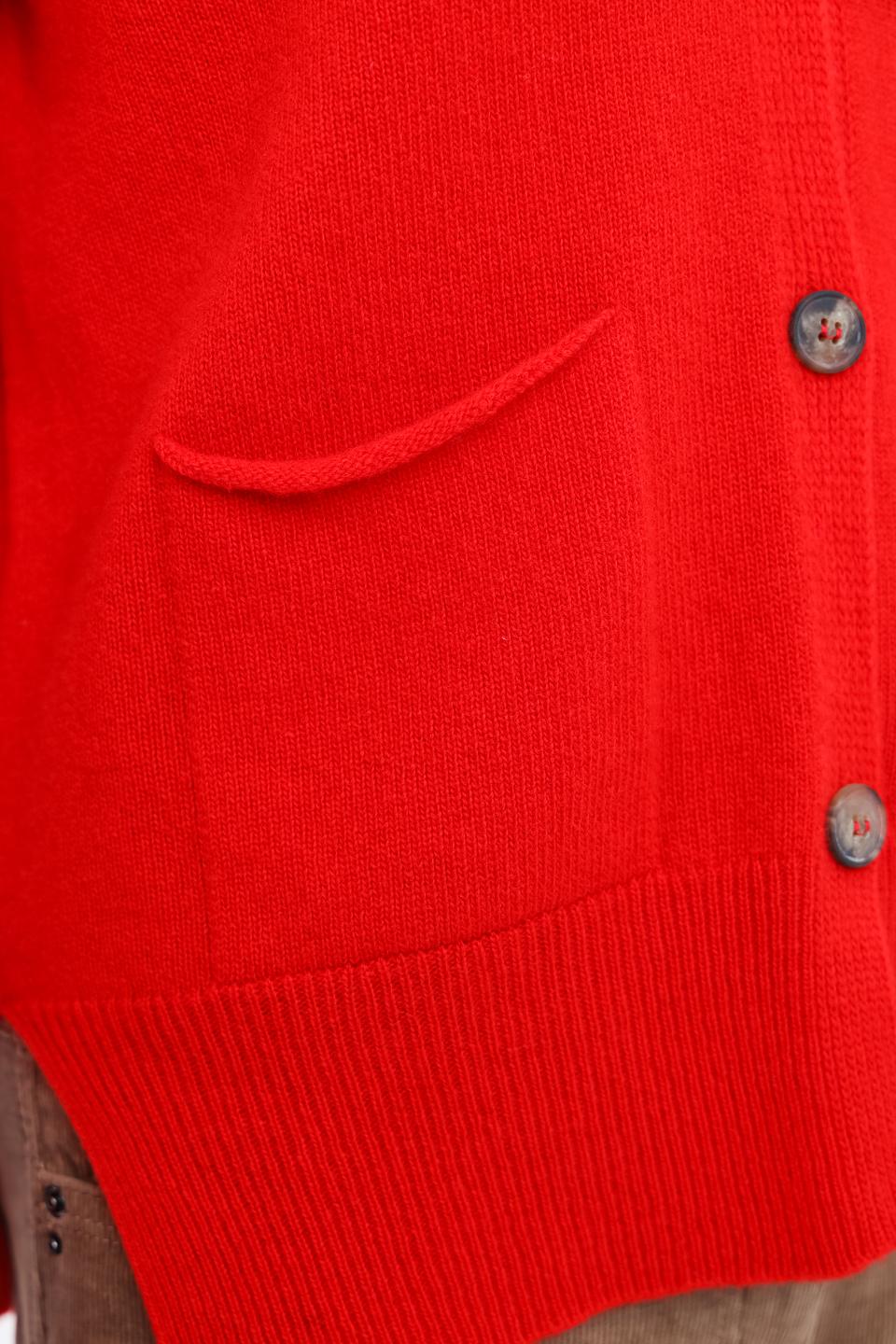 Кардиган Oui красный с карманами