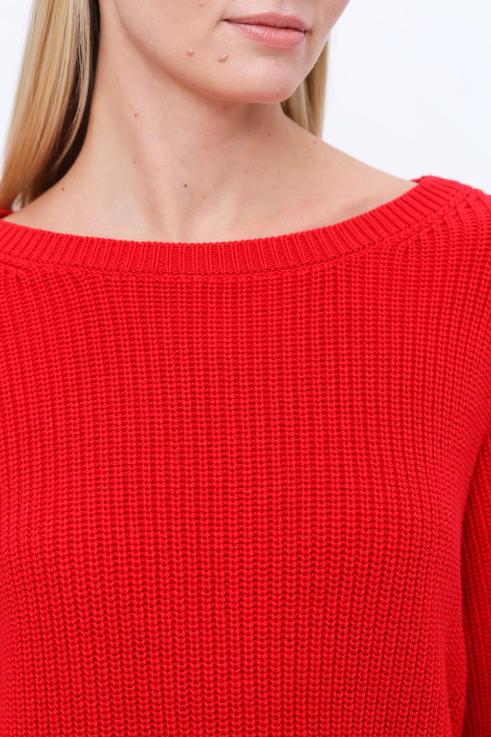 Пуловер Oui красный с карманами