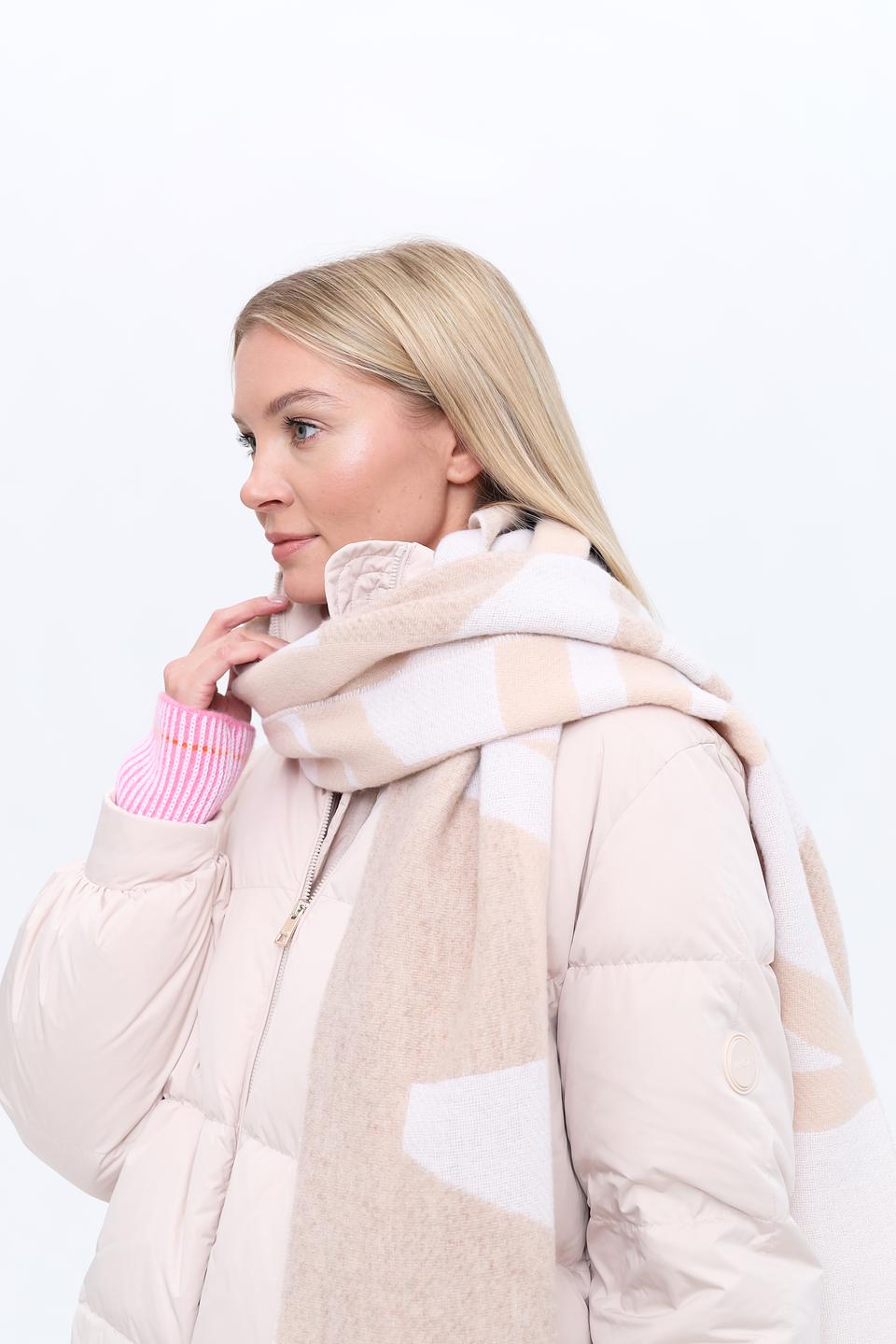 Шарф Marc Cain с логотипом бежевый