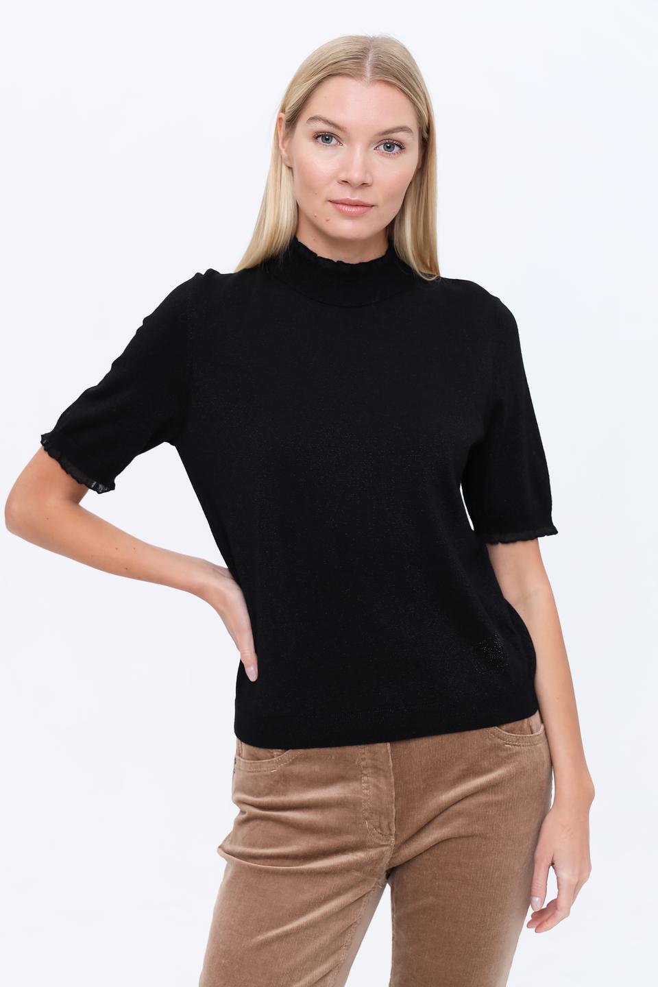 Пуловер Marc Cain чёрный с коротким рукавом