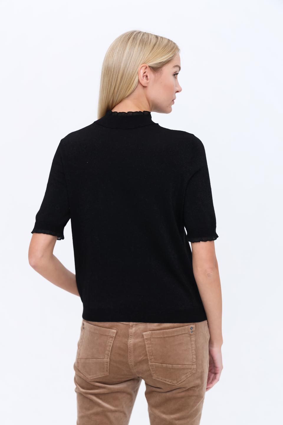 Пуловер Marc Cain чёрный с коротким рукавом