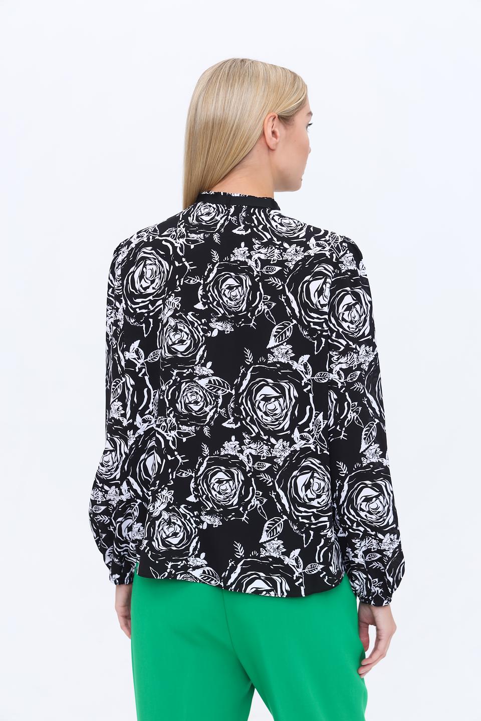 Блуза Marc Cain с розами чёрный