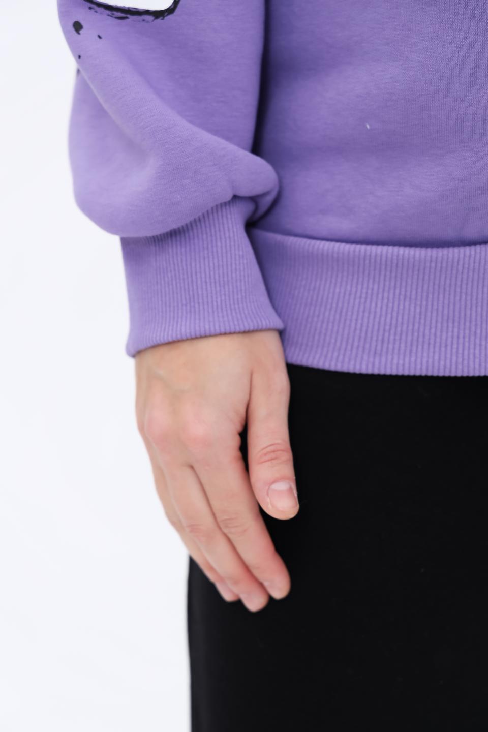 Джемпер Alcott с принтом LOVE лавандовый