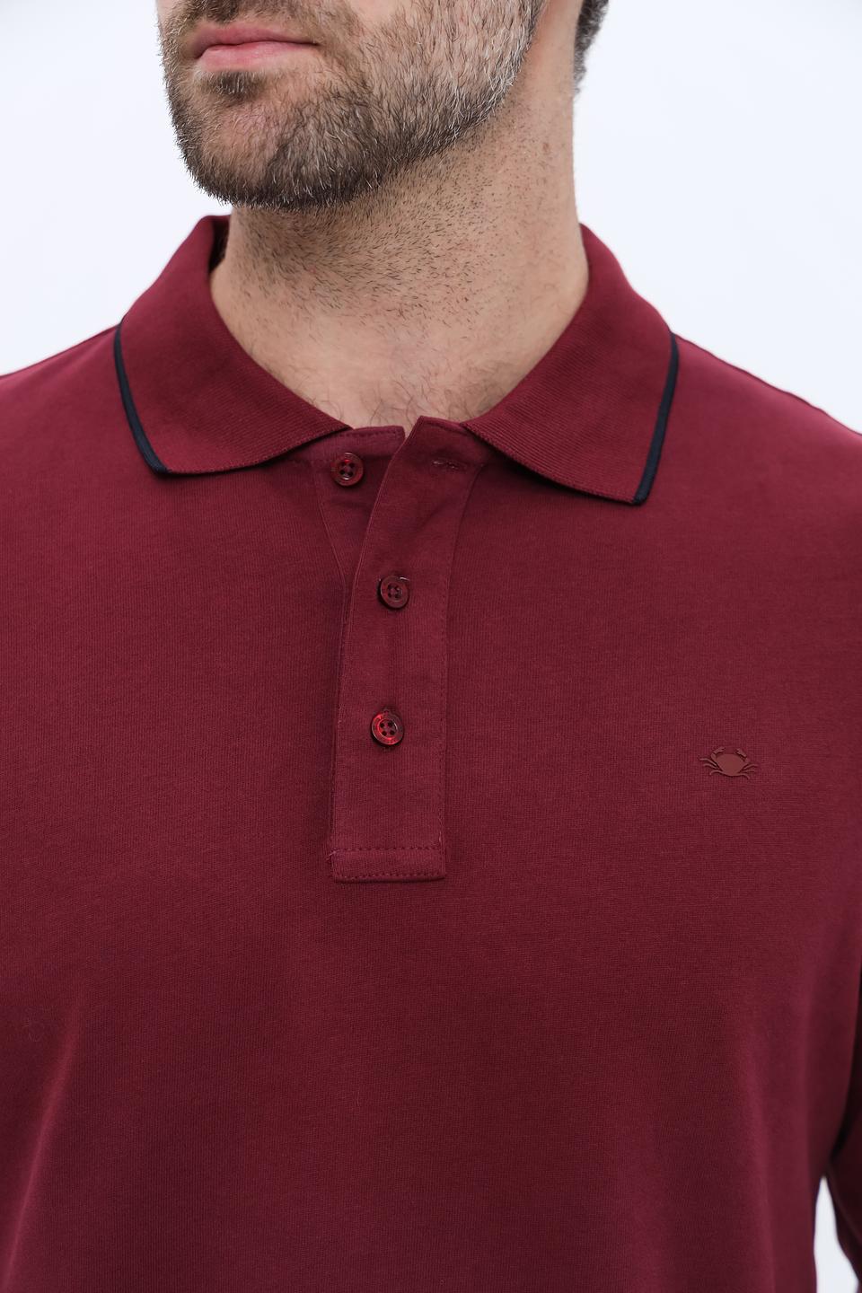 Поло Granchio с длинным рукавом бордовый