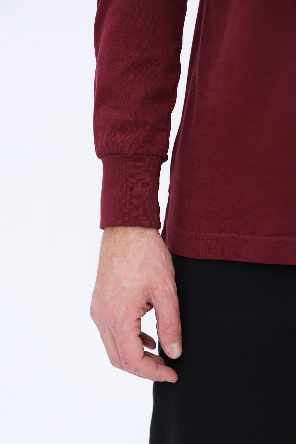 Поло Granchio с длинным рукавом бордовый