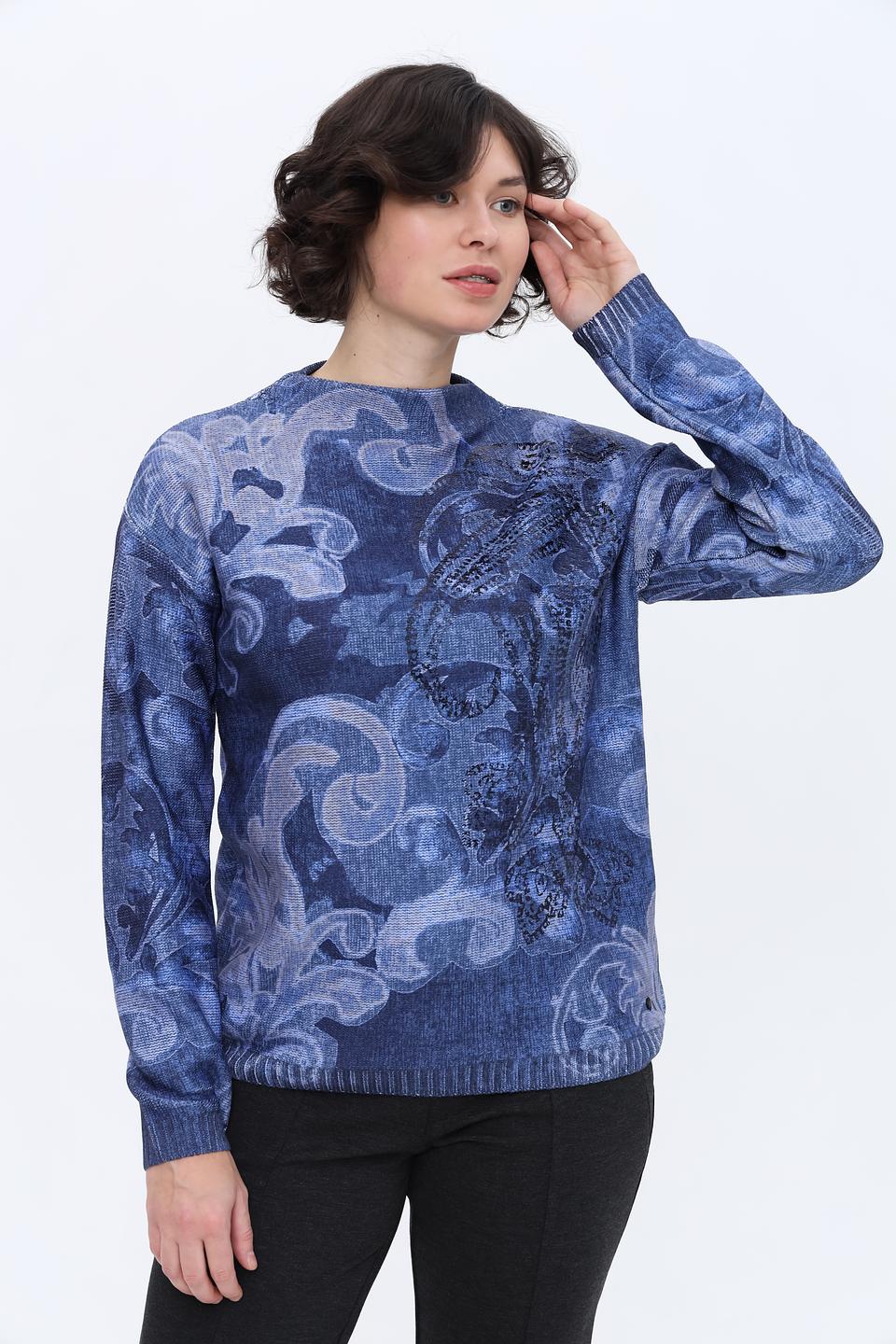 Пуловер Olsen с узором синий