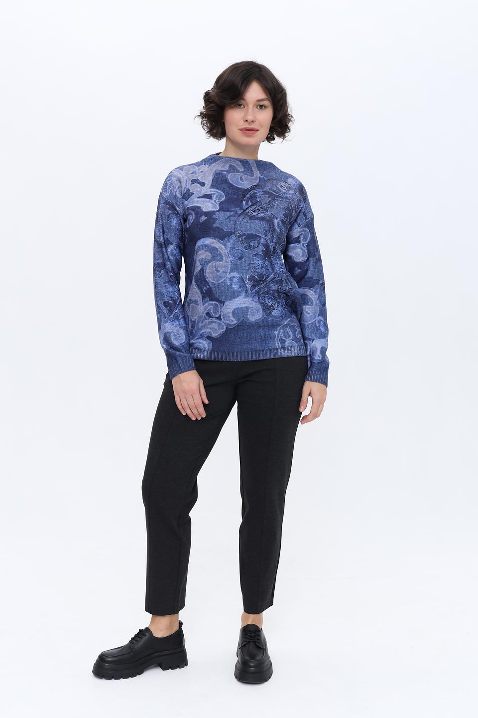 Пуловер Olsen с узором синий