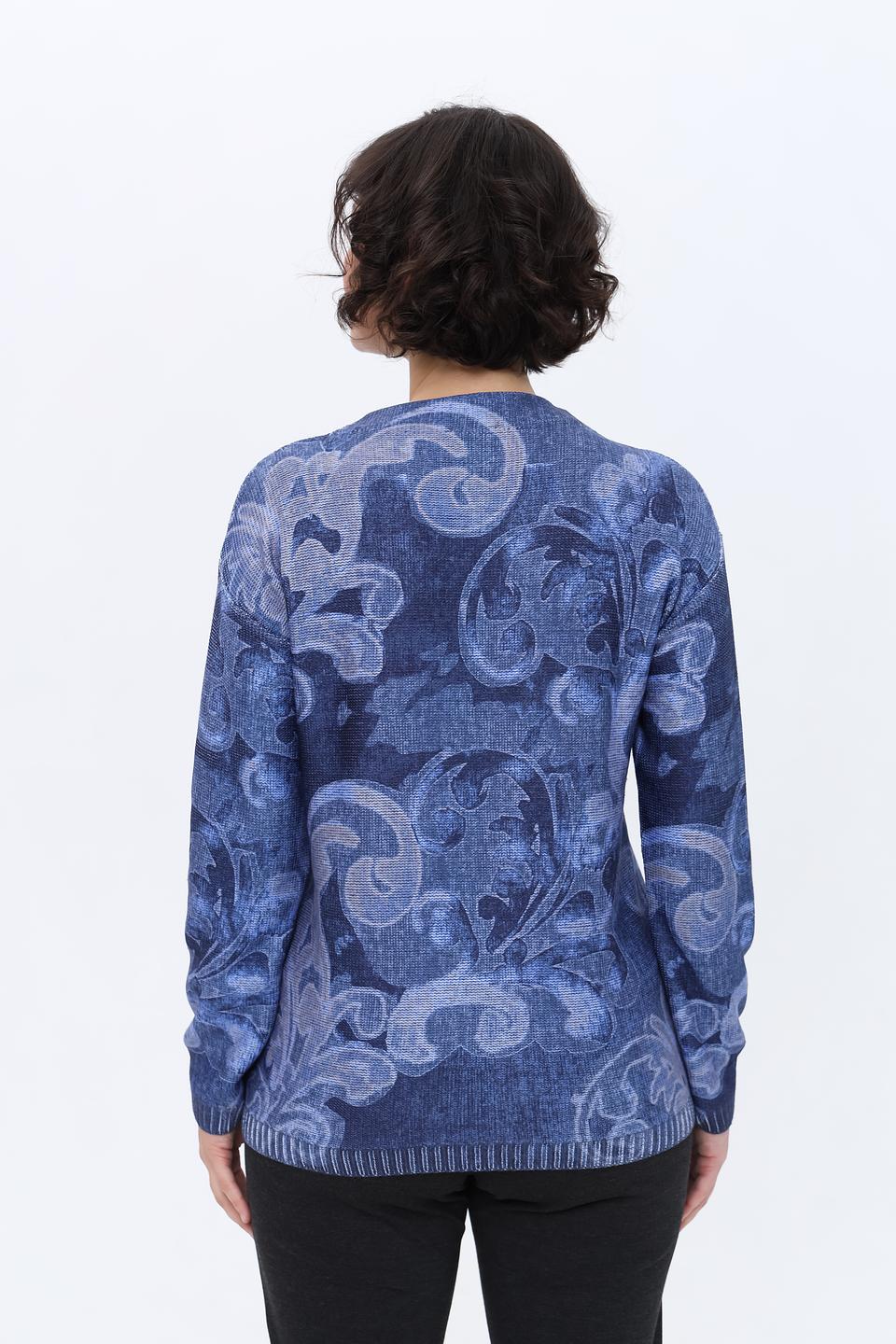 Пуловер Olsen с узором синий