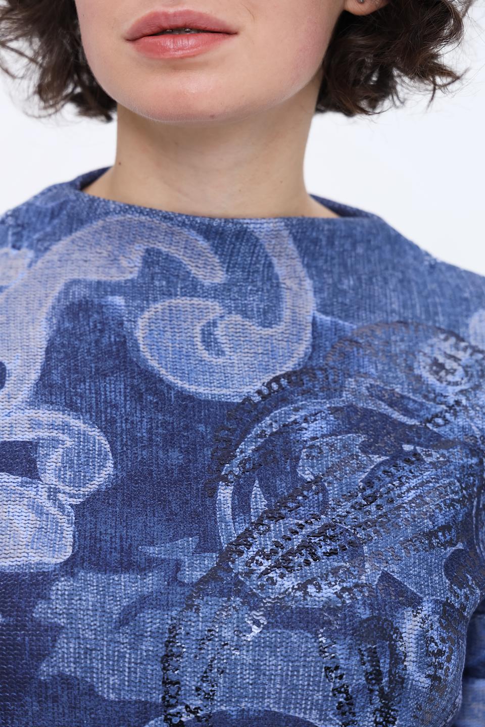 Пуловер Olsen с узором синий