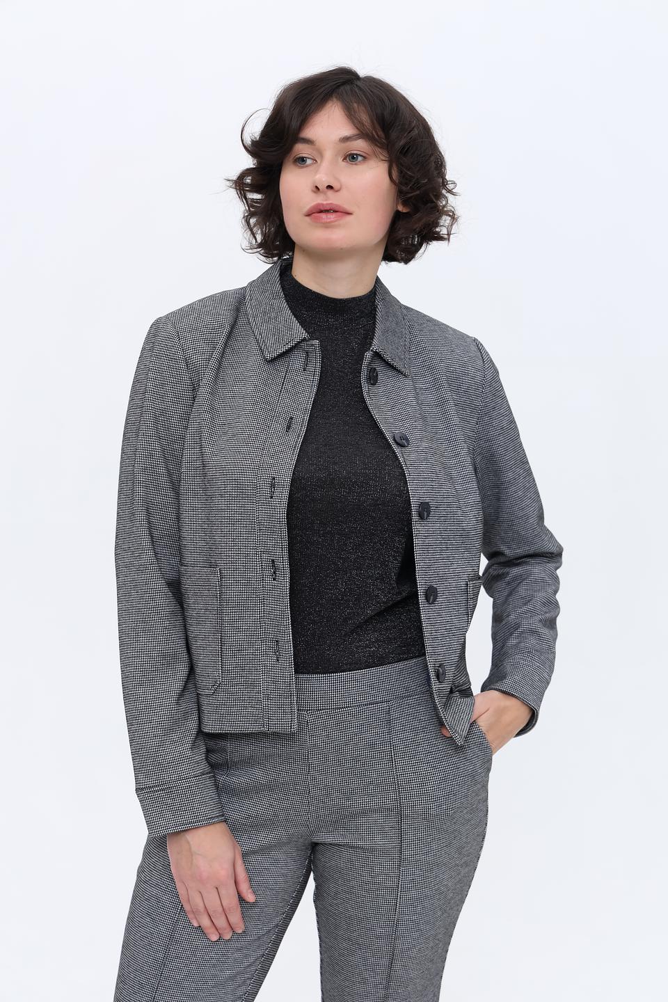Жакет Olsen в клетку серый