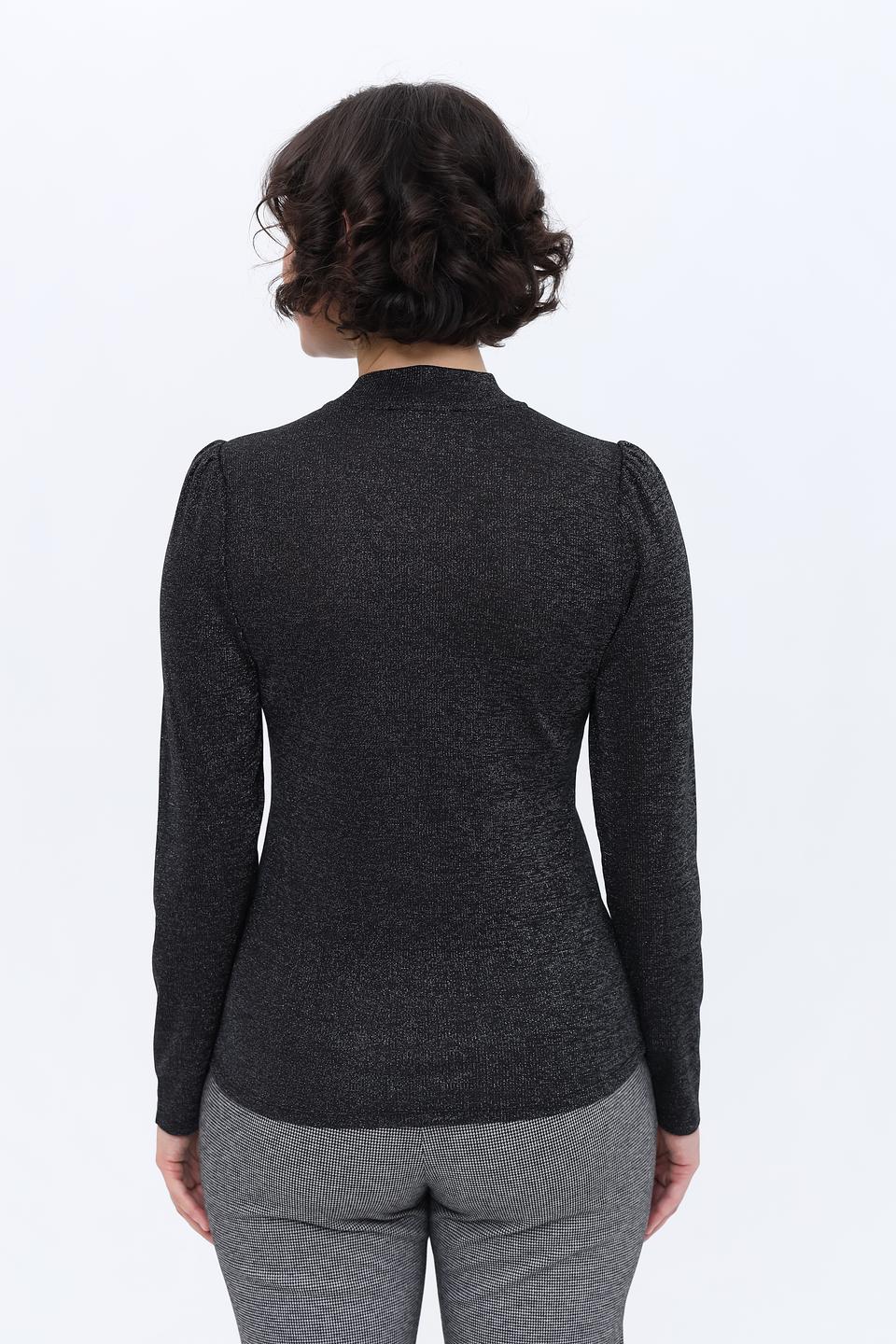 Лонгслив Oui с блестками черный