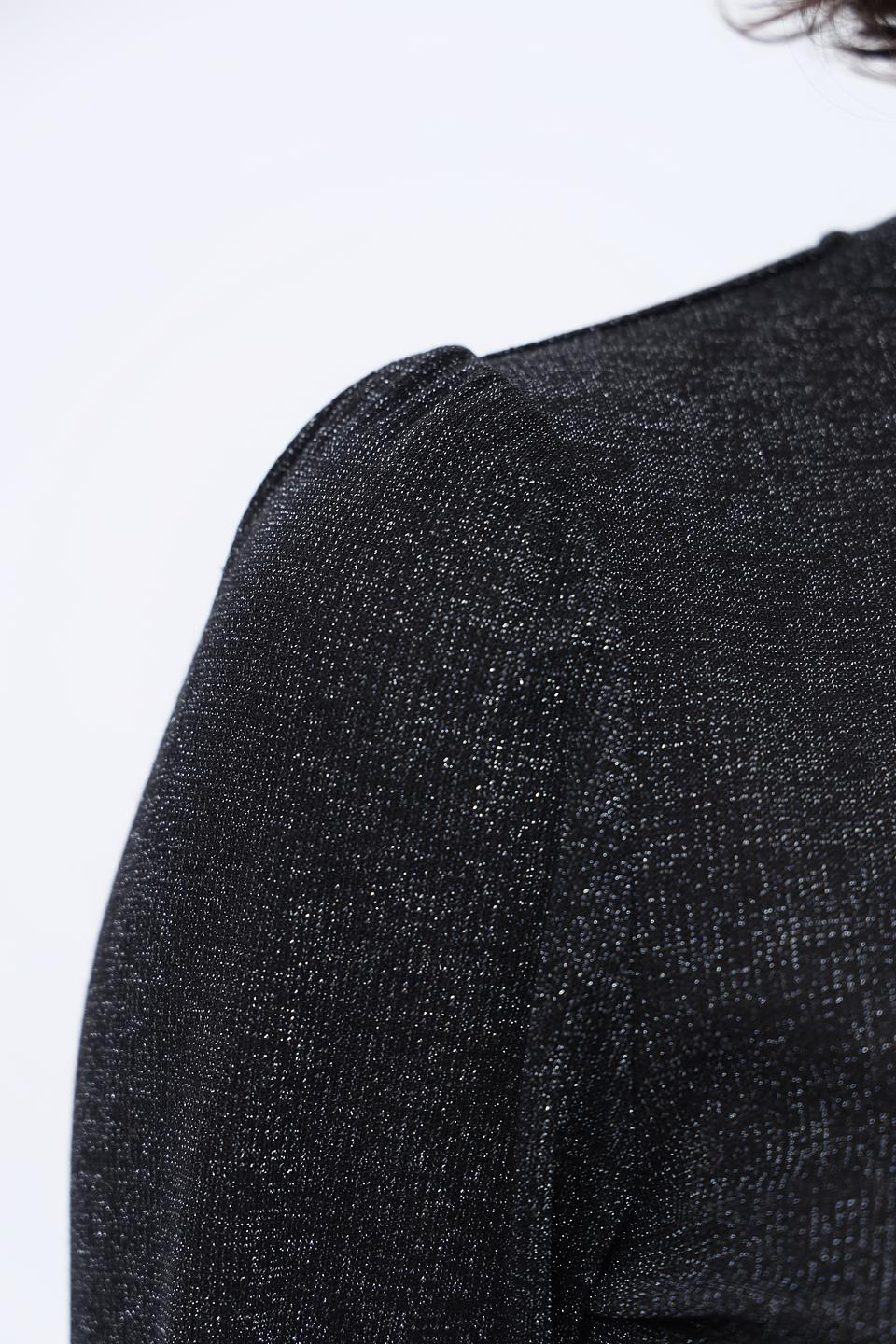 Лонгслив Oui с блестками черный