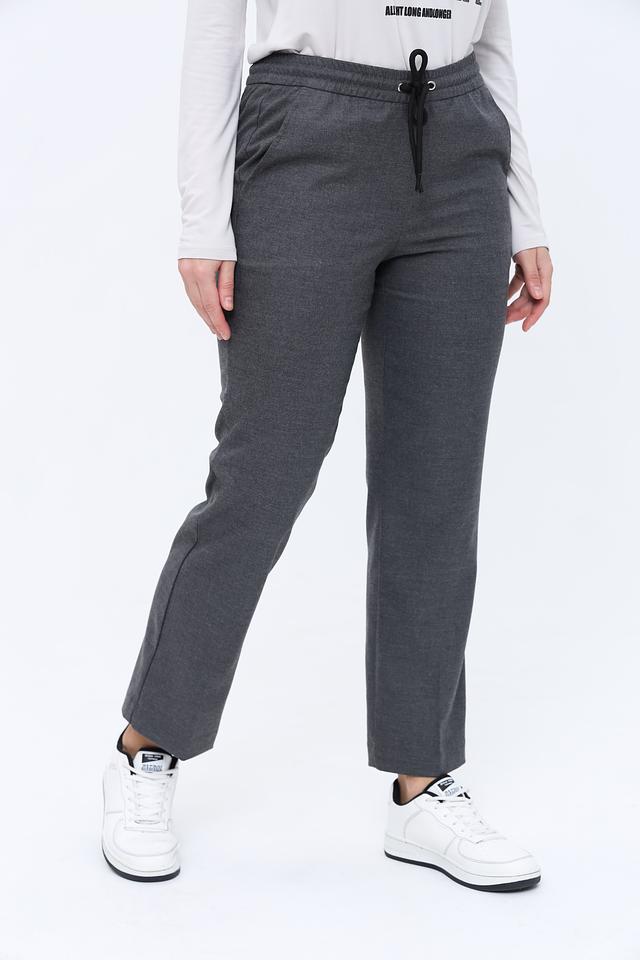 Брюки Oui серые с манжетами