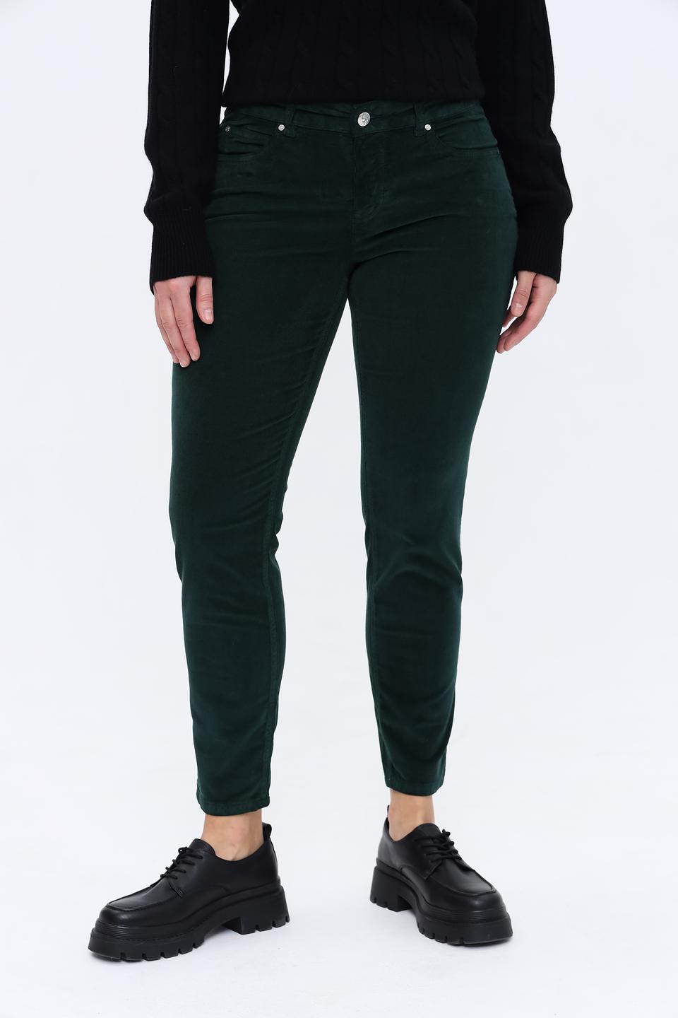 Брюки вельветовые Oui изумрудные