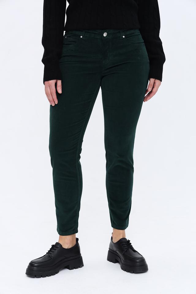 Брюки вельветовые Oui изумрудные