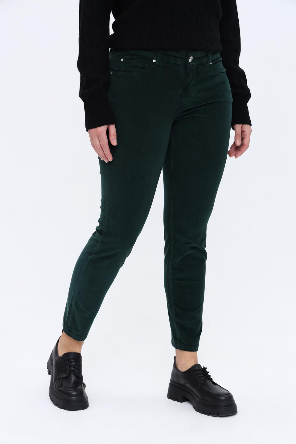 Брюки вельветовые Oui изумрудные