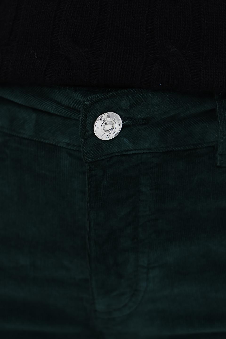 Брюки вельветовые Oui изумрудные