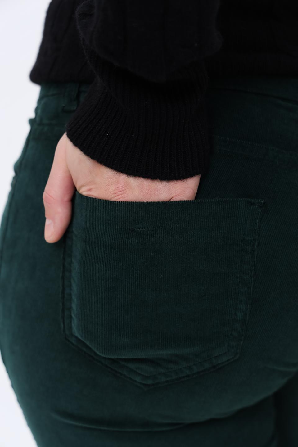 Брюки вельветовые Oui изумрудные