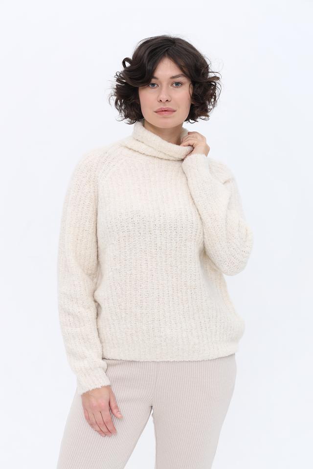 Пуловер Marc Cain с высоким горлом кремовый