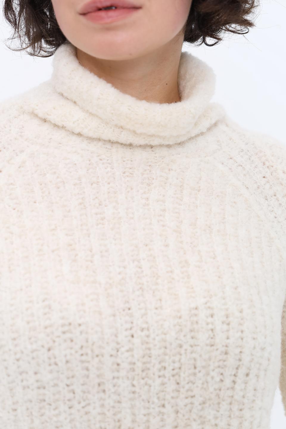 Пуловер Marc Cain с высоким горлом кремовый