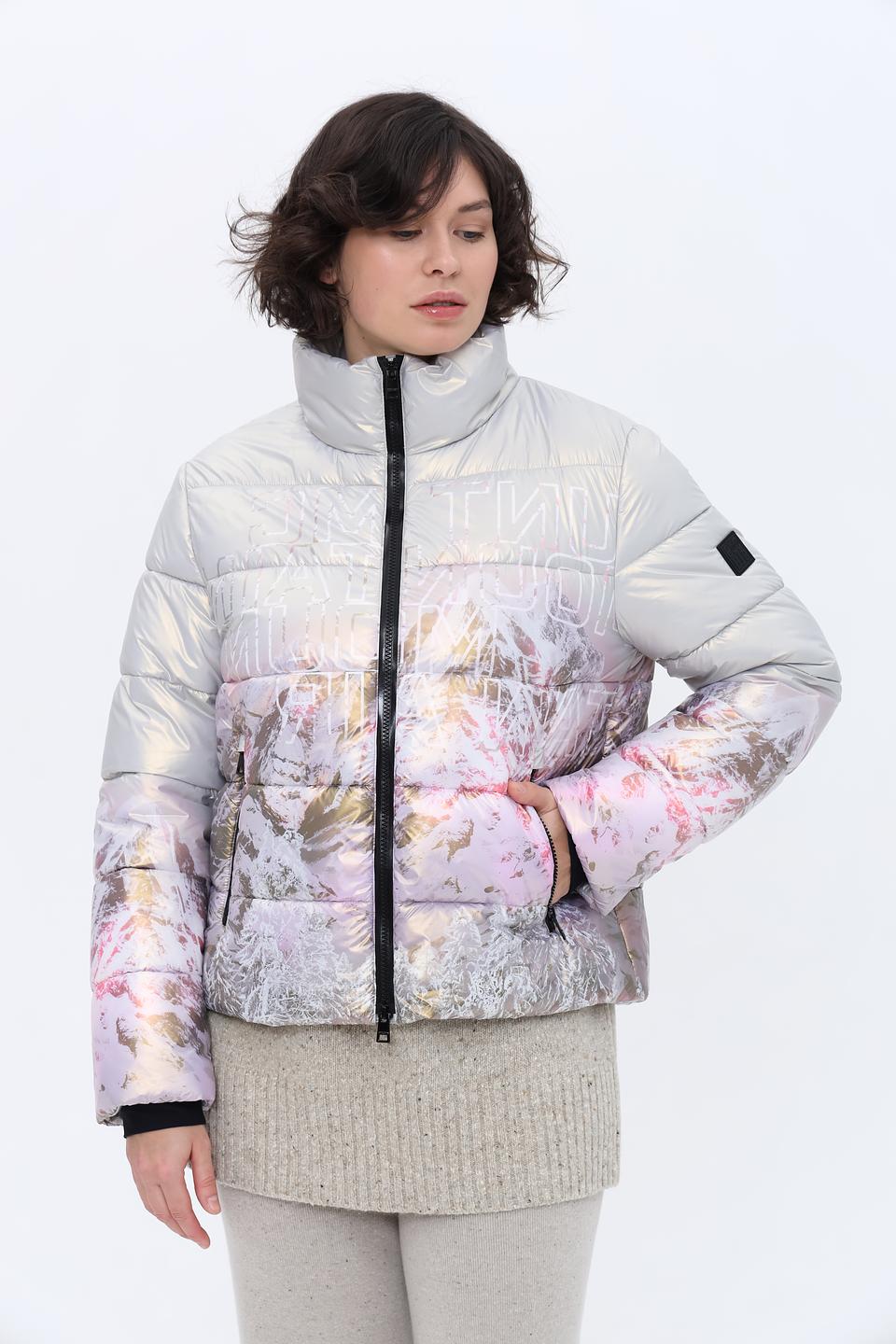 Куртка Marc Cain Sports с принтом серебристая