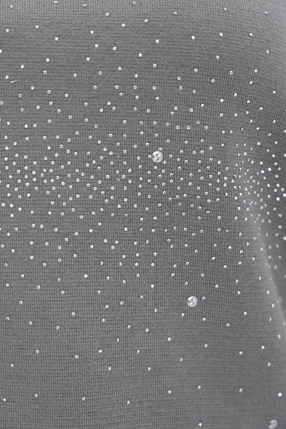 Пуловер Monari с кристаллами серый