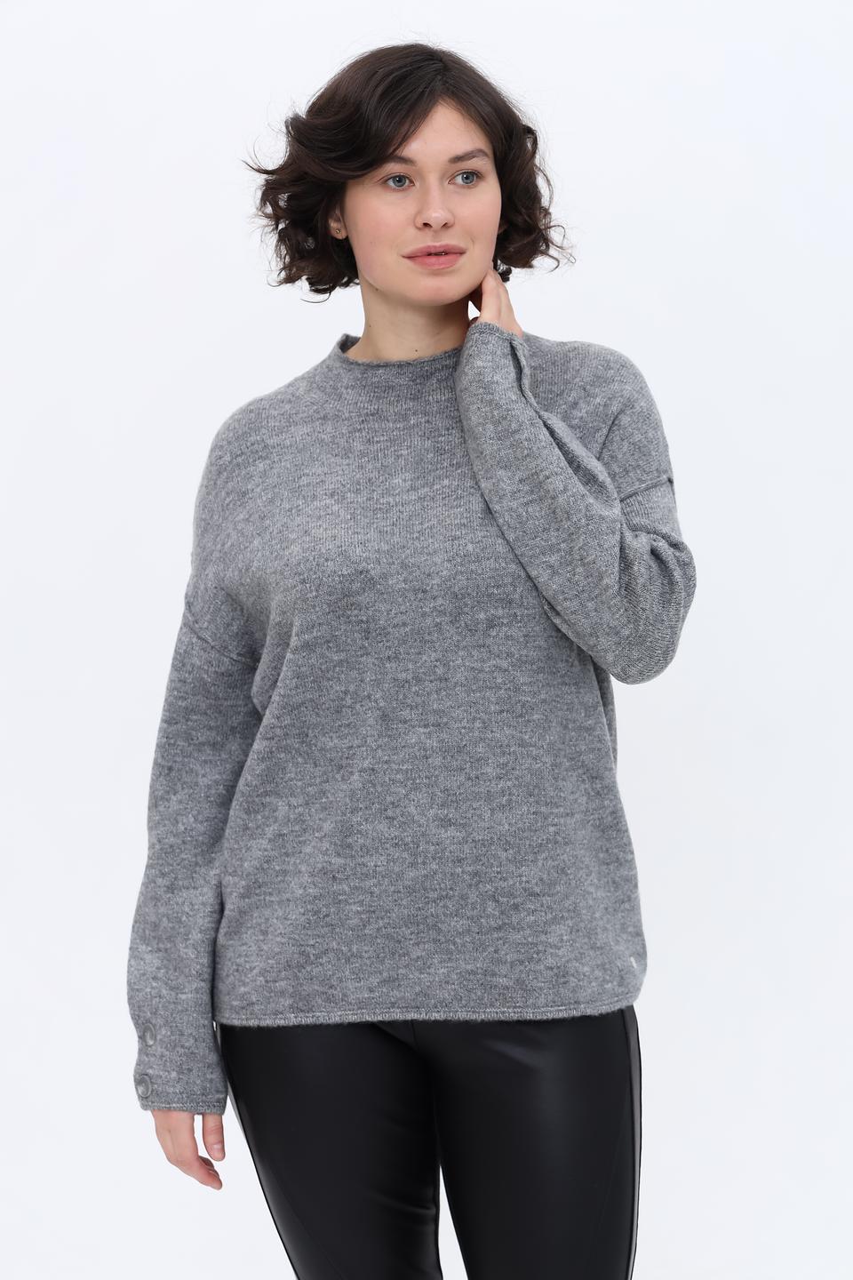 Пуловер Monari серый с пуговицами
