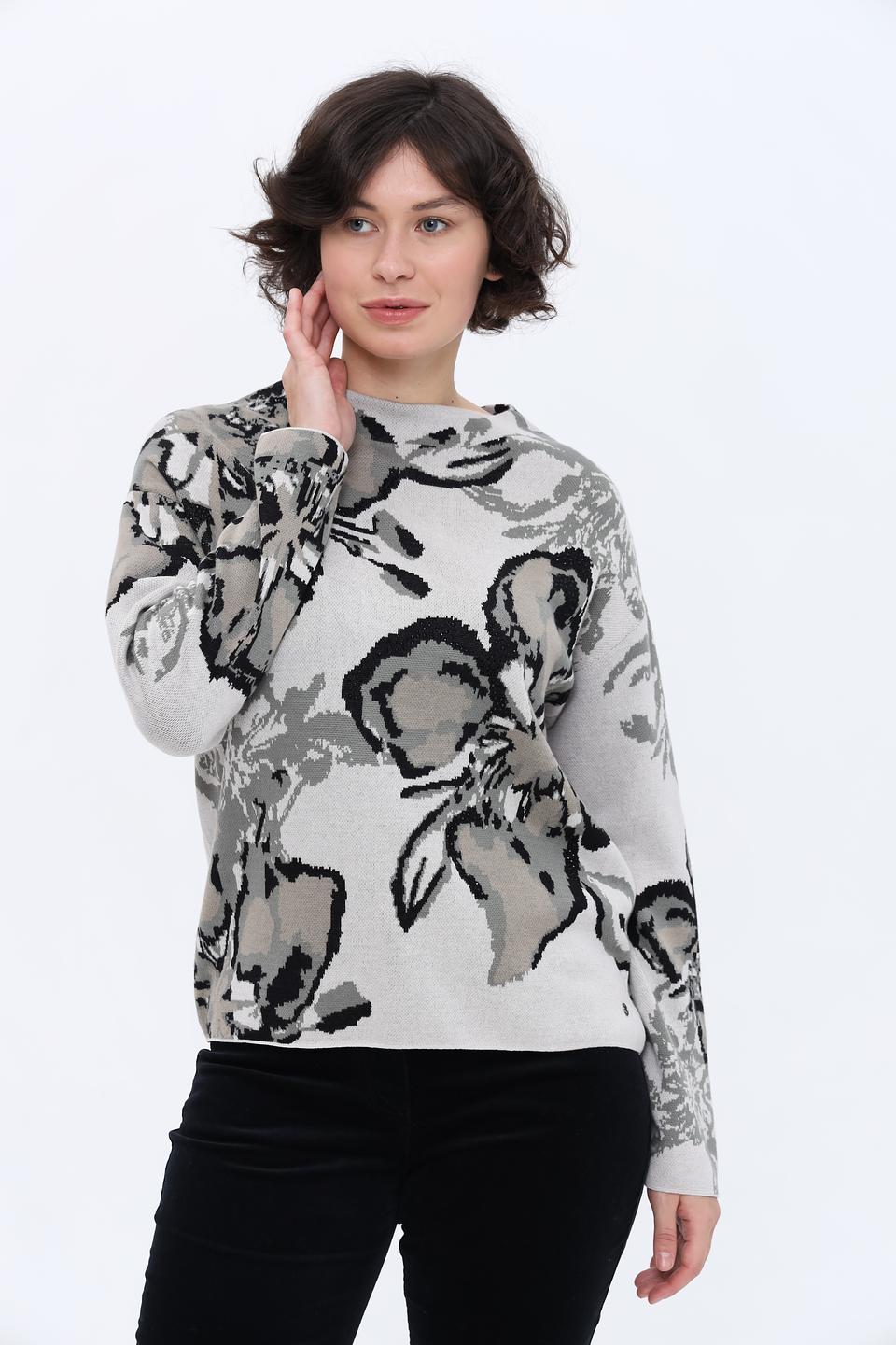 Пуловер Monari с цветочным принтом