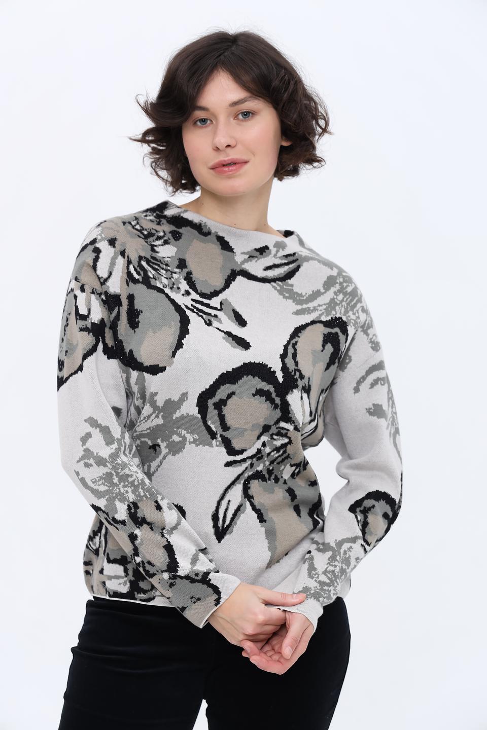 Пуловер Monari с цветочным принтом