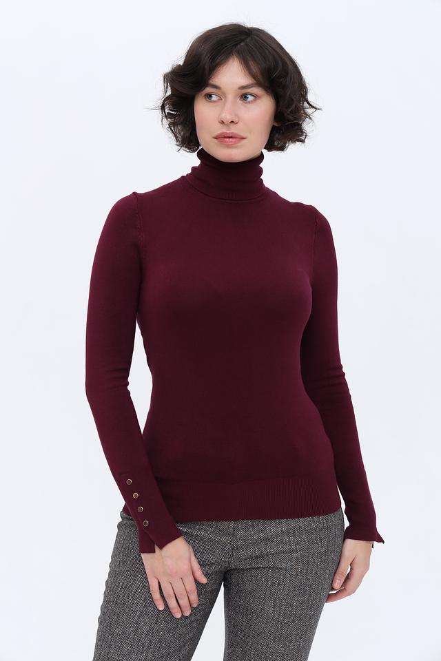 Водолазка Alcott с пуговицами бордовая