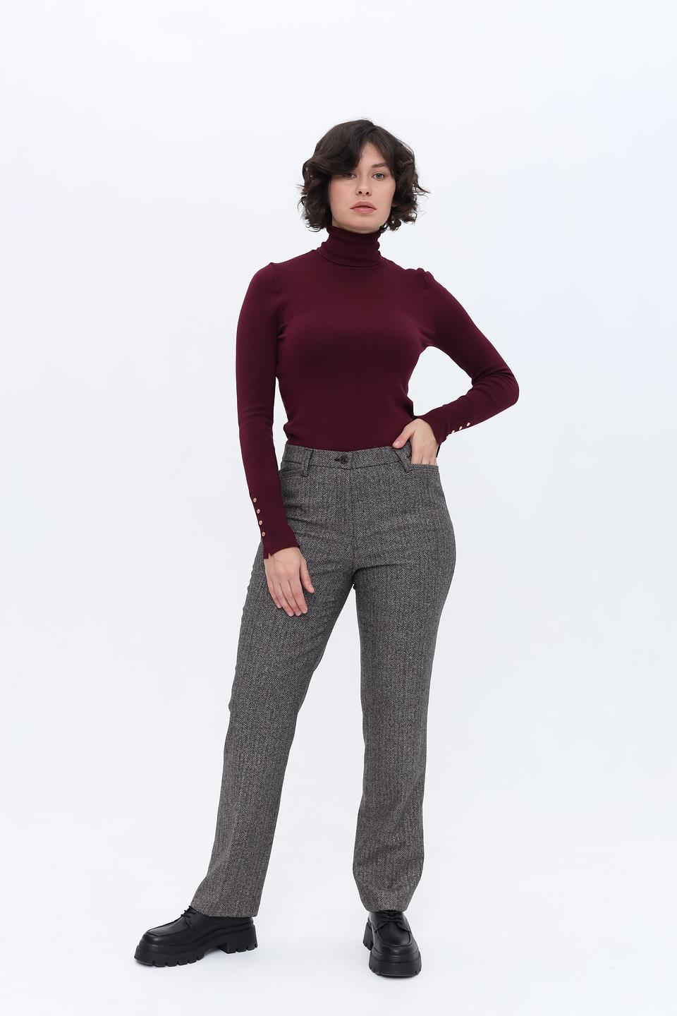 Водолазка Alcott с пуговицами бордовая