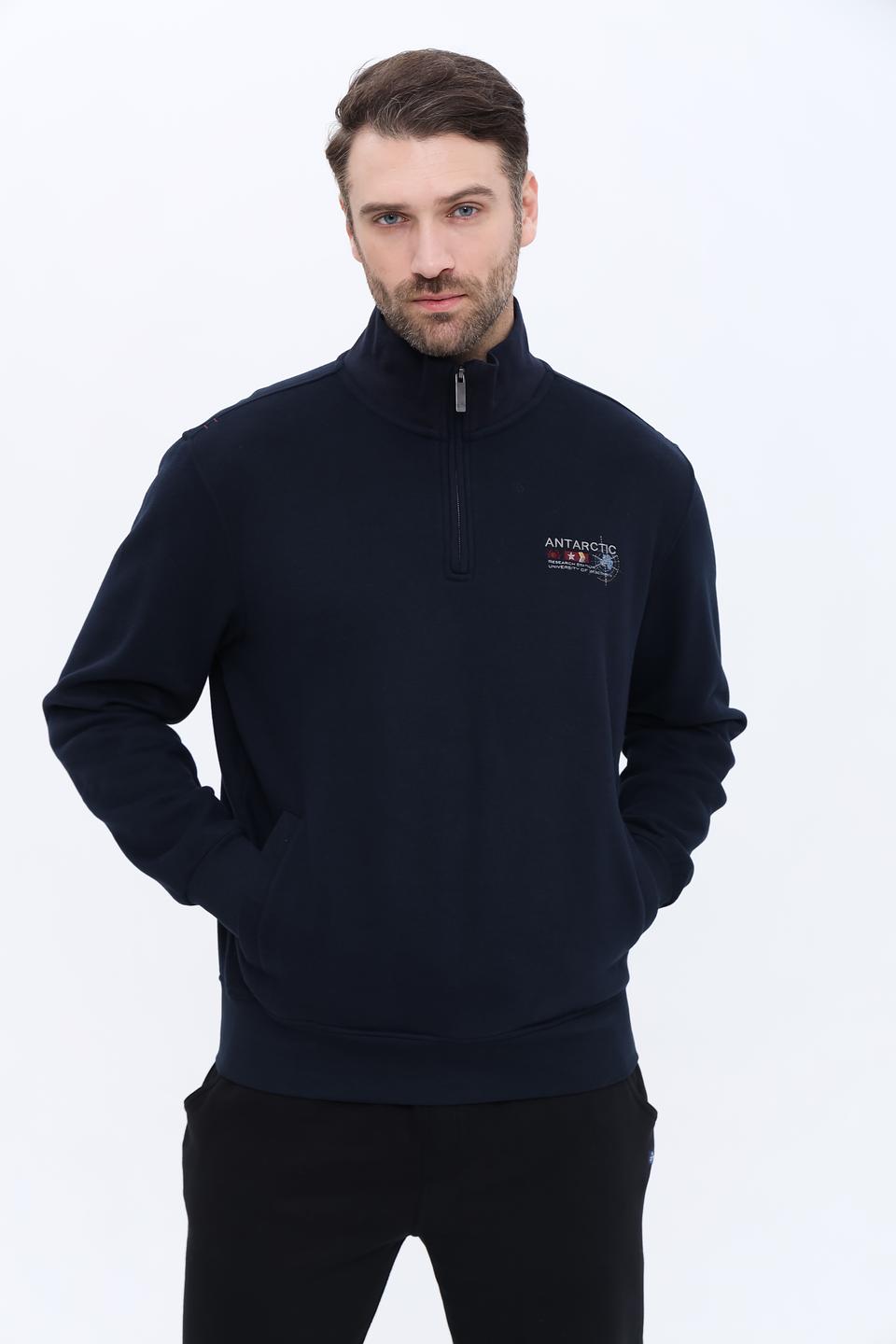 Джемпер Granchio мужской тёмно-синий с молнией
